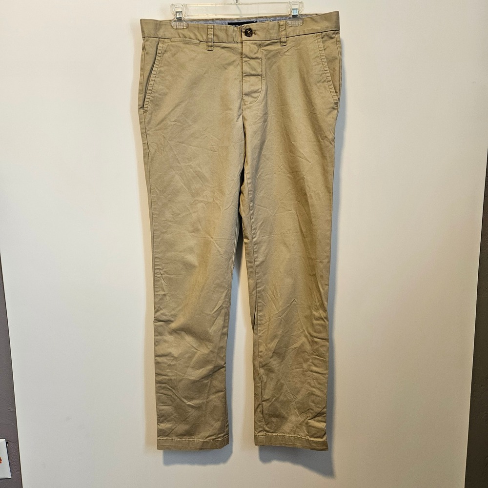 Tommy Hilfiger Mens Dress Chino Pants Adaptive Adjustable Khaki Tan Magnetic Fly